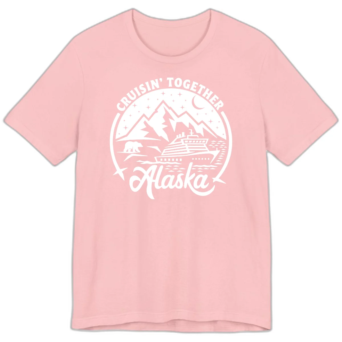 Cruisin' Together Alaska 2024 Bear Ship Premium T-Shirt in Pink