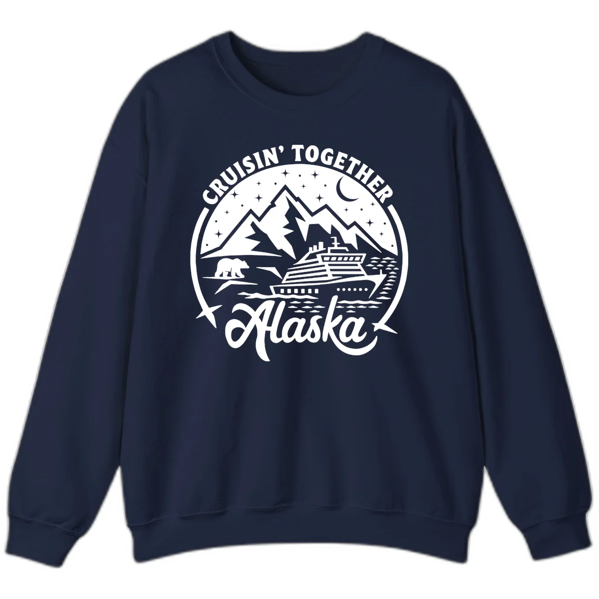 Cruisin' Together Alaska 2024 Bear Ship Sweatshirt in Navy