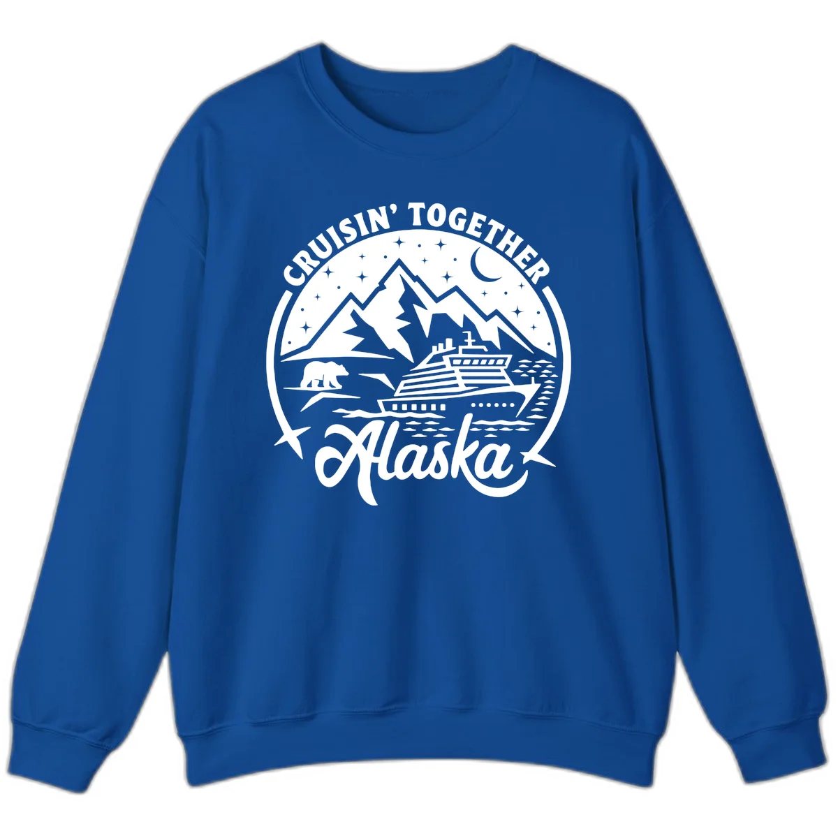 Cruisin' Together Alaska 2024 Bear Ship Sweatshirt in Royal