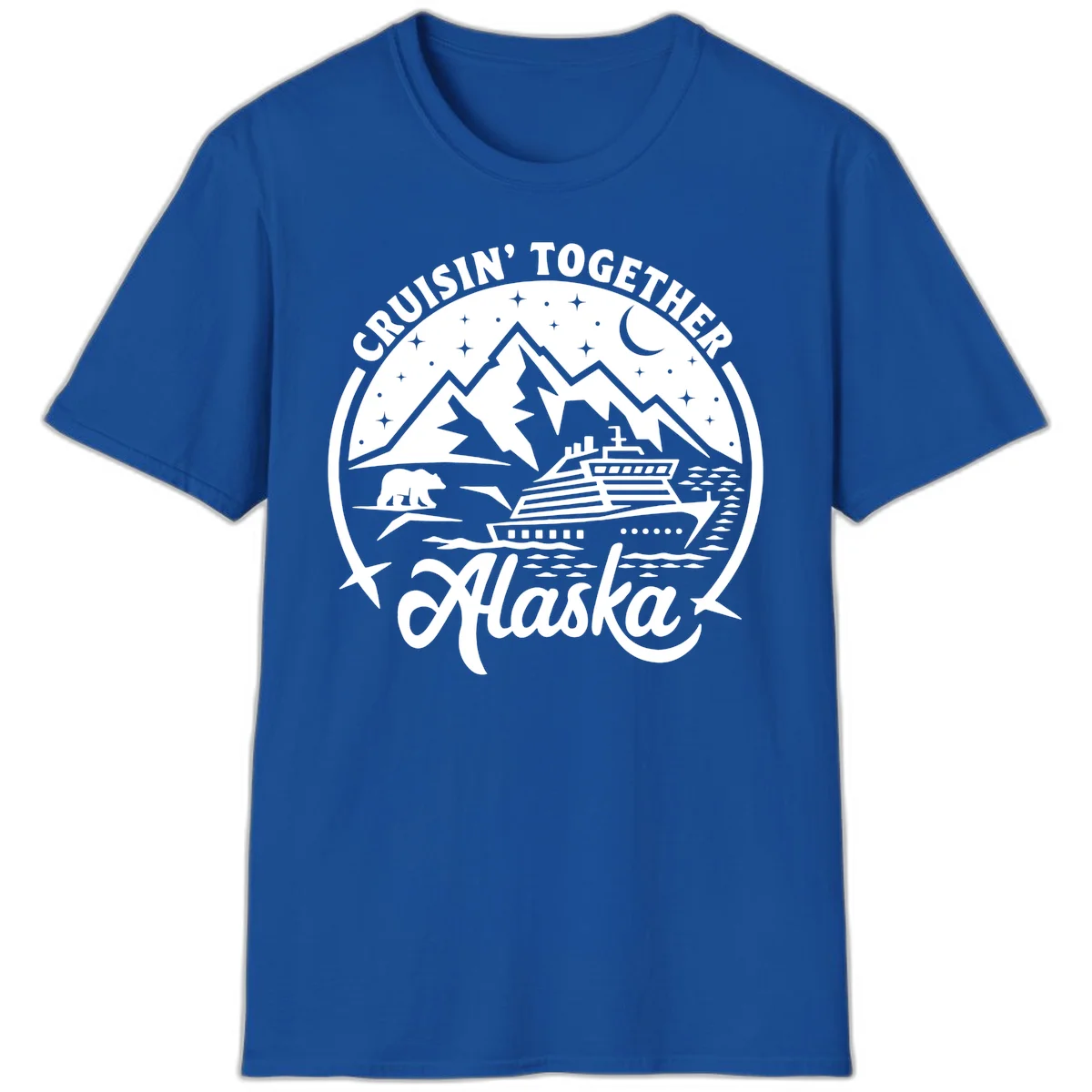 Cruisin' Together Alaska 2024 Bear Ship T-Shirt in Royal