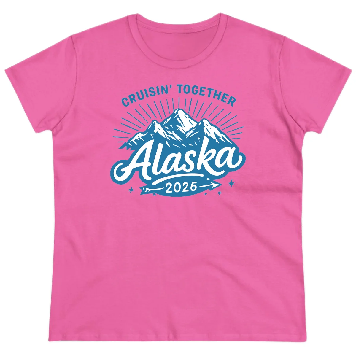 Cruisin' Together Alaska Ladies Tee in Azalea