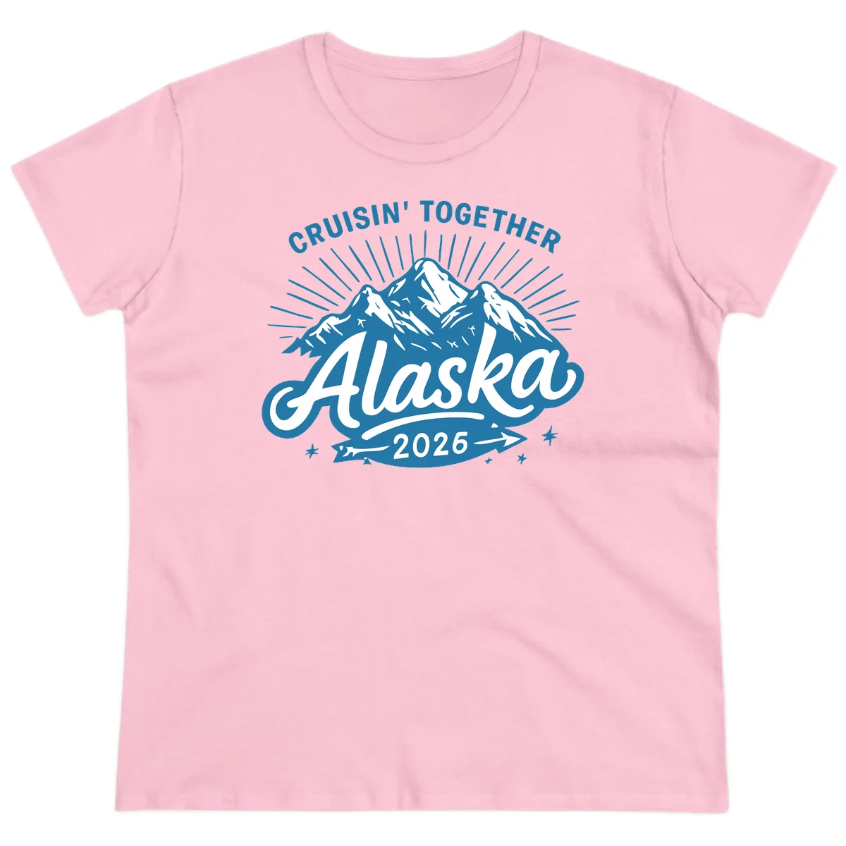 Cruisin' Together Alaska Ladies Tee in Light Pink