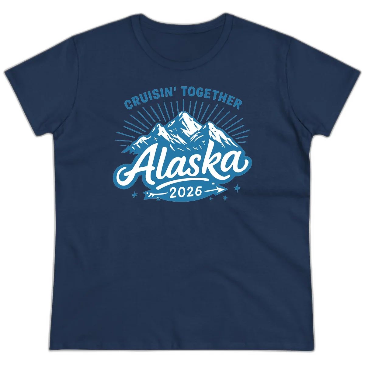 Alaska Cruisin' Together 2026 Mountain Adventure Ladies Tee in Navy