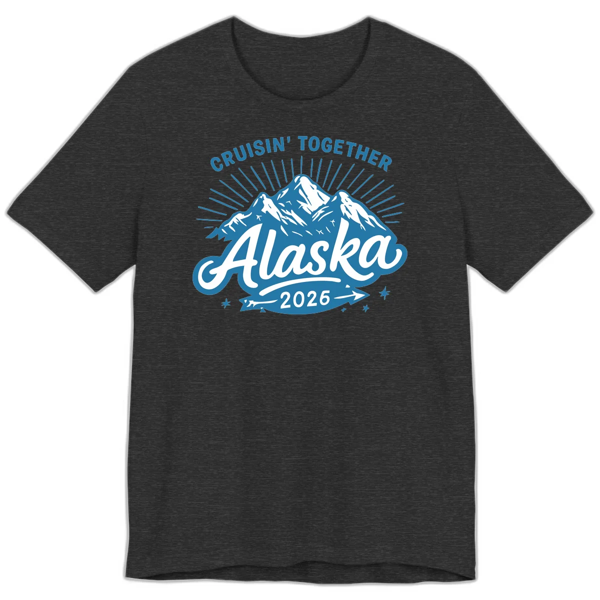 Alaska Cruisin' Together 2026 Mountain Adventure Premium T-Shirt in Dark Grey Heather