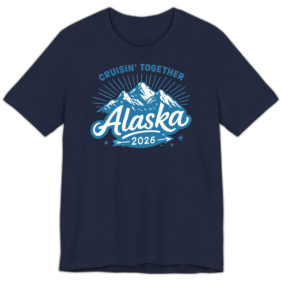 Alaska Cruisin' Together 2026 Mountain Adventure Premium T-Shirt in Navy