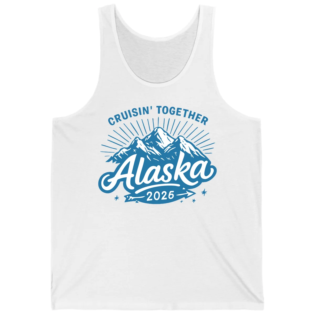 Alaska Cruisin' Together 2026 Mountain Adventure Tank Top in White