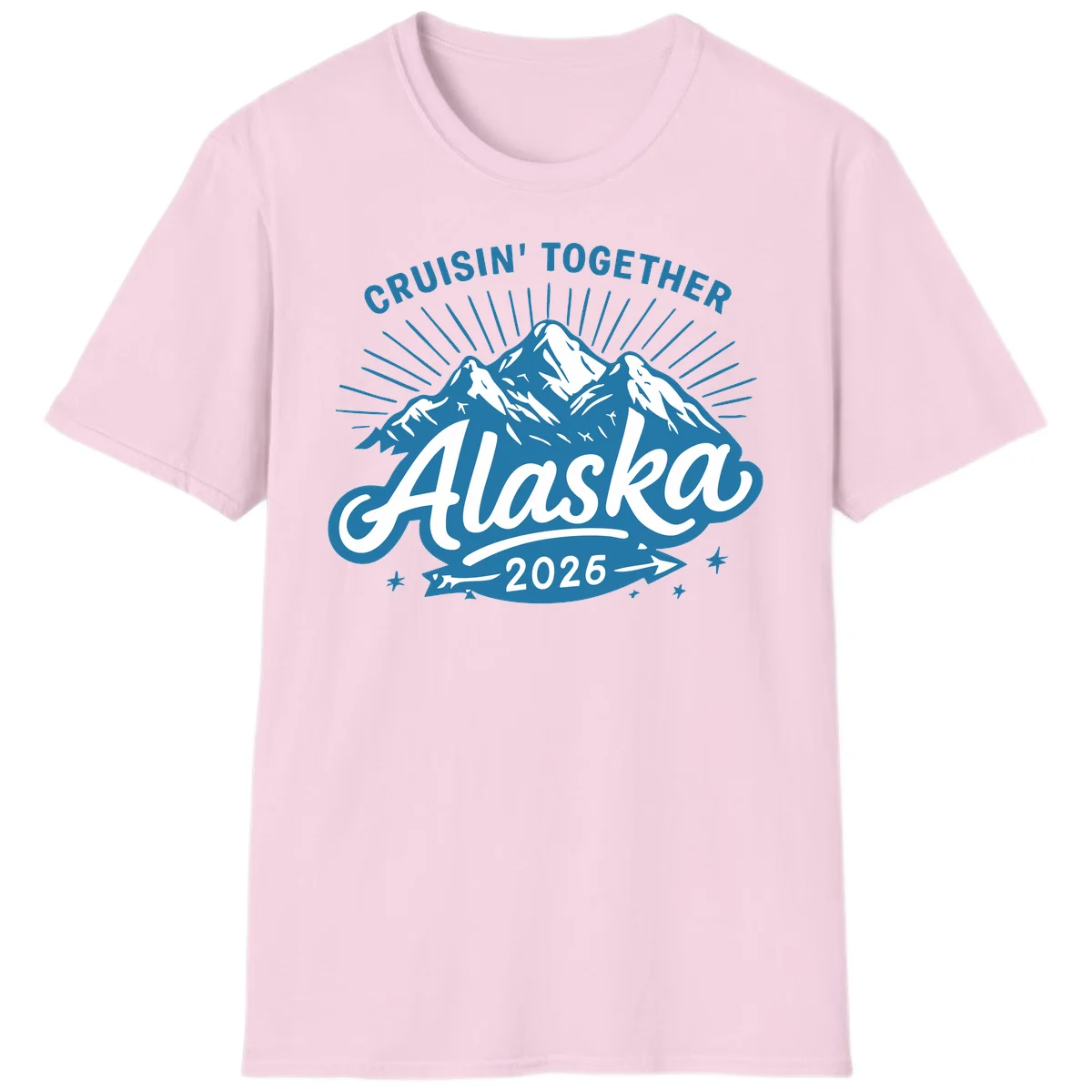Alaska Cruisin' Together 2026 Mountain Adventure T-Shirt in Light Pink