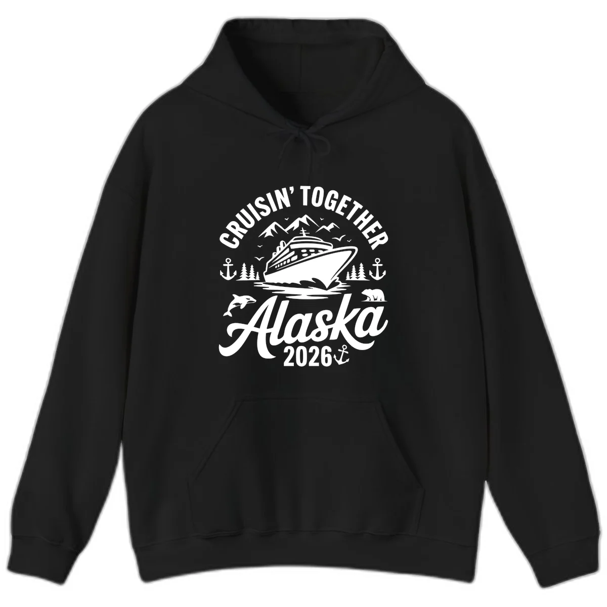 Cruisin' Together Alaska Adventure 2026 Wildlife Hoodie in Black