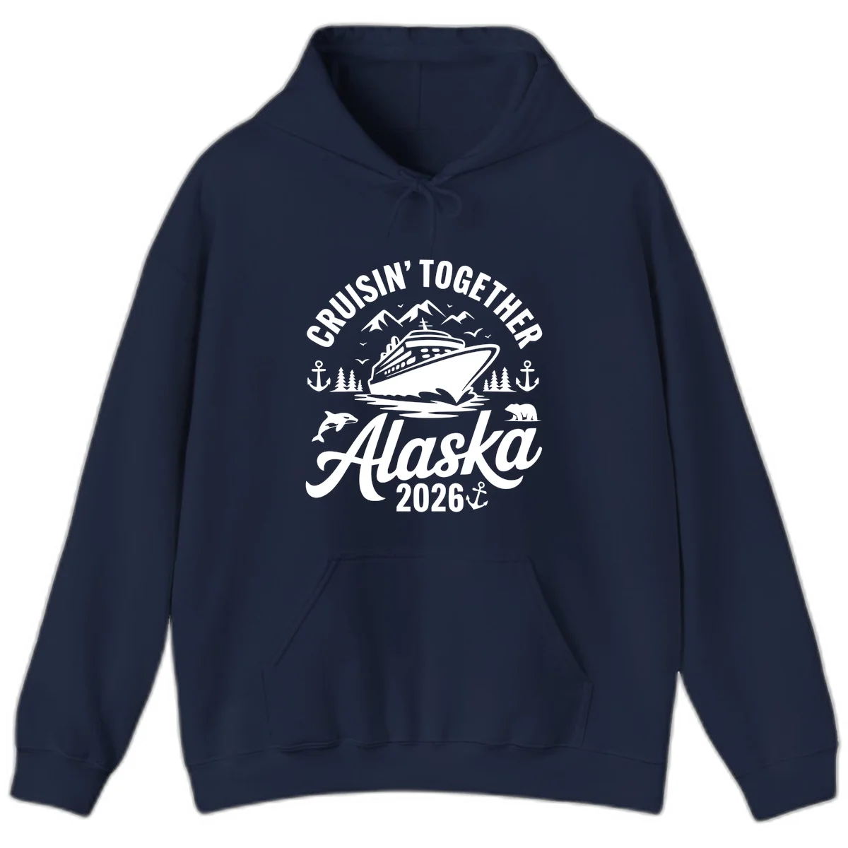 Cruisin' Together Alaska Adventure 2026 Wildlife Hoodie in Navy