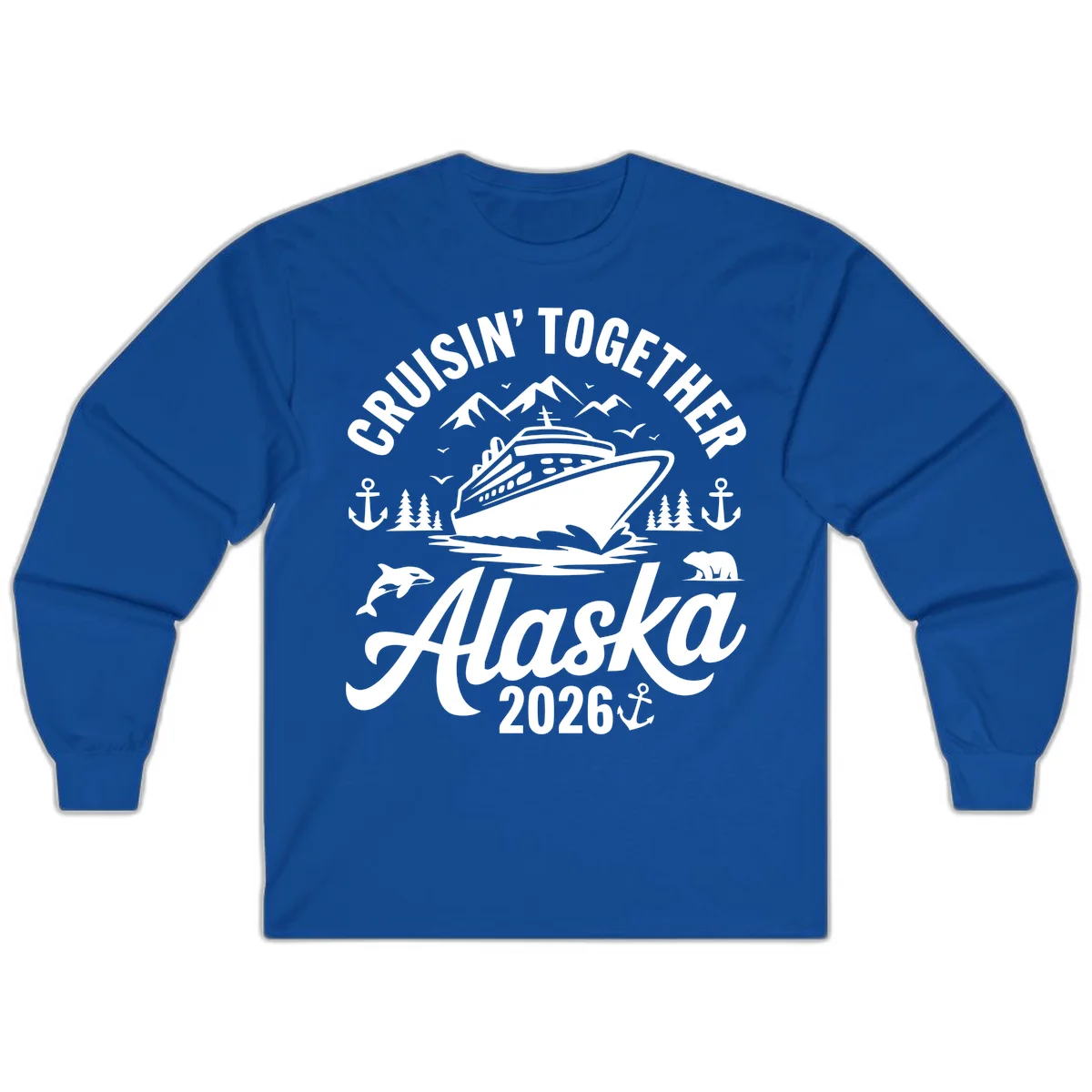 Cruisin' Together Alaska Adventure 2026 Wildlife Long Sleeve Tee in Royal