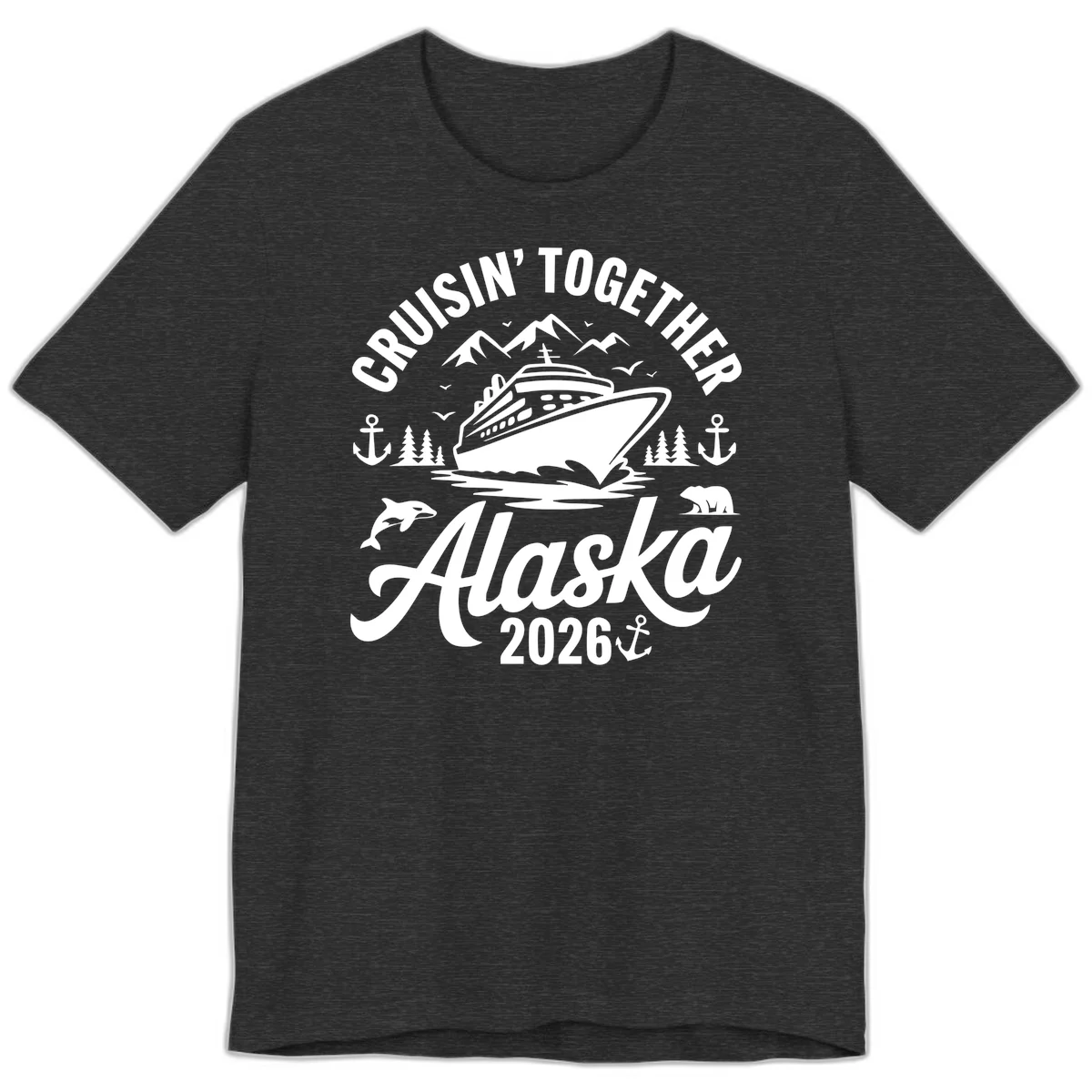 Cruisin' Together Alaska Adventure 2026 Wildlife Premium T-Shirt in Dark Grey Heather