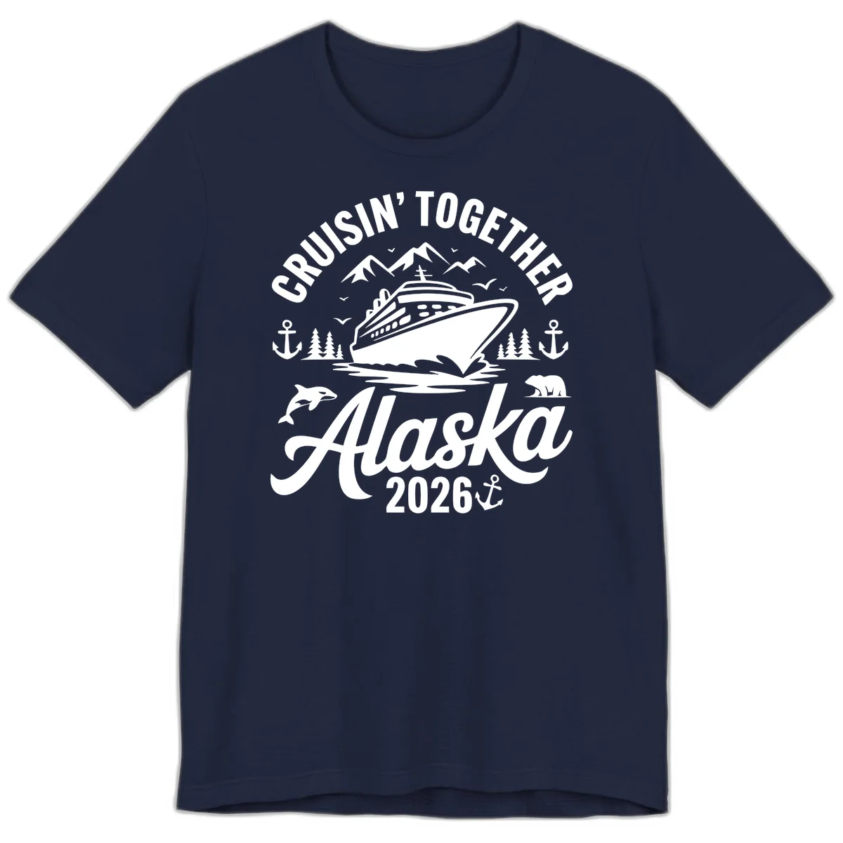 Cruisin' Together Alaska Adventure 2026 Wildlife Premium T-Shirt in Navy
