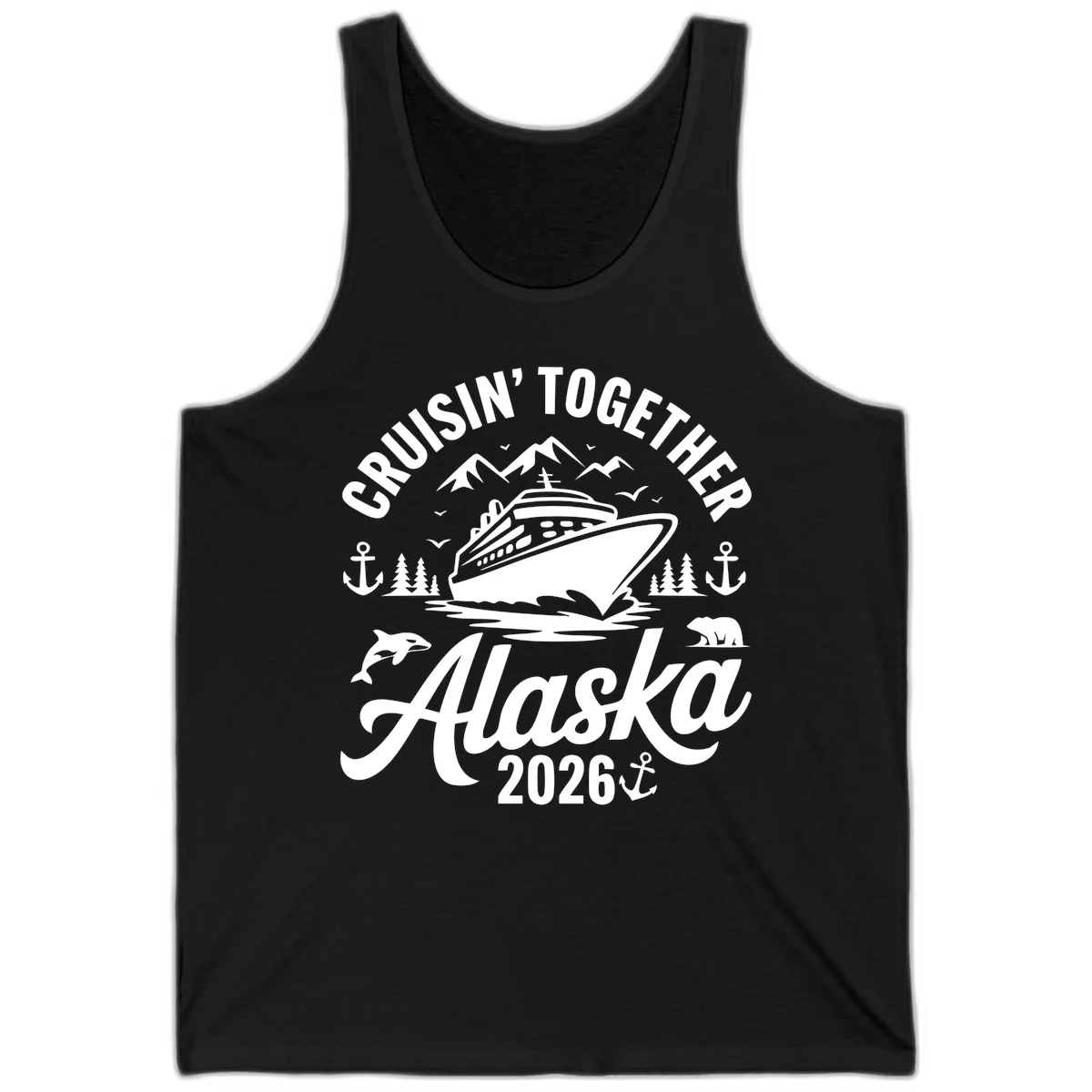 Cruisin' Together Alaska Adventure 2026 Wildlife Tank Top in Black