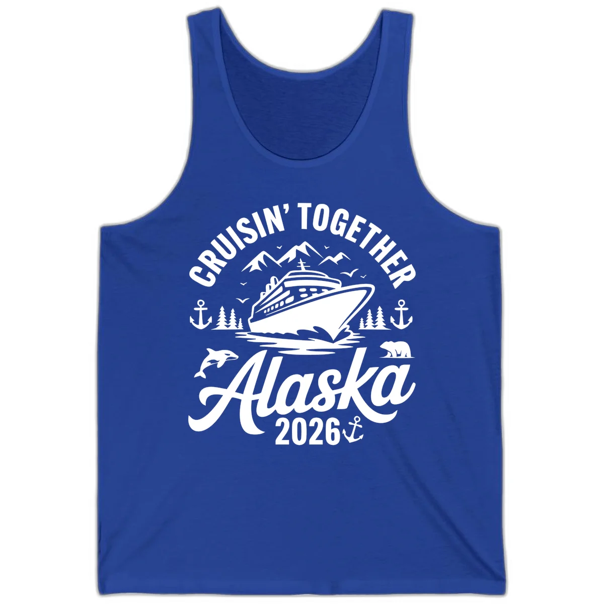 Cruisin' Together Alaska Adventure 2026 Wildlife Tank Top in True Royal