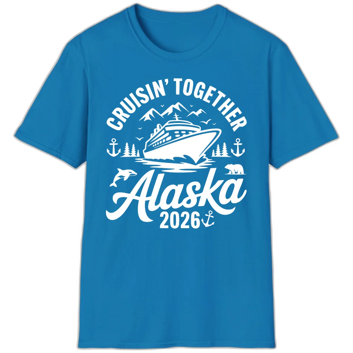 Cruisin' Together Alaska Adventure 2026 Wildlife T-Shirt in Sapphire