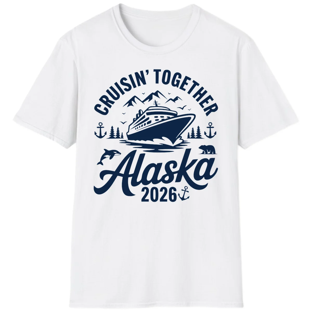 Cruisin' Together Alaska Adventure 2026 Wildlife T-Shirt in White