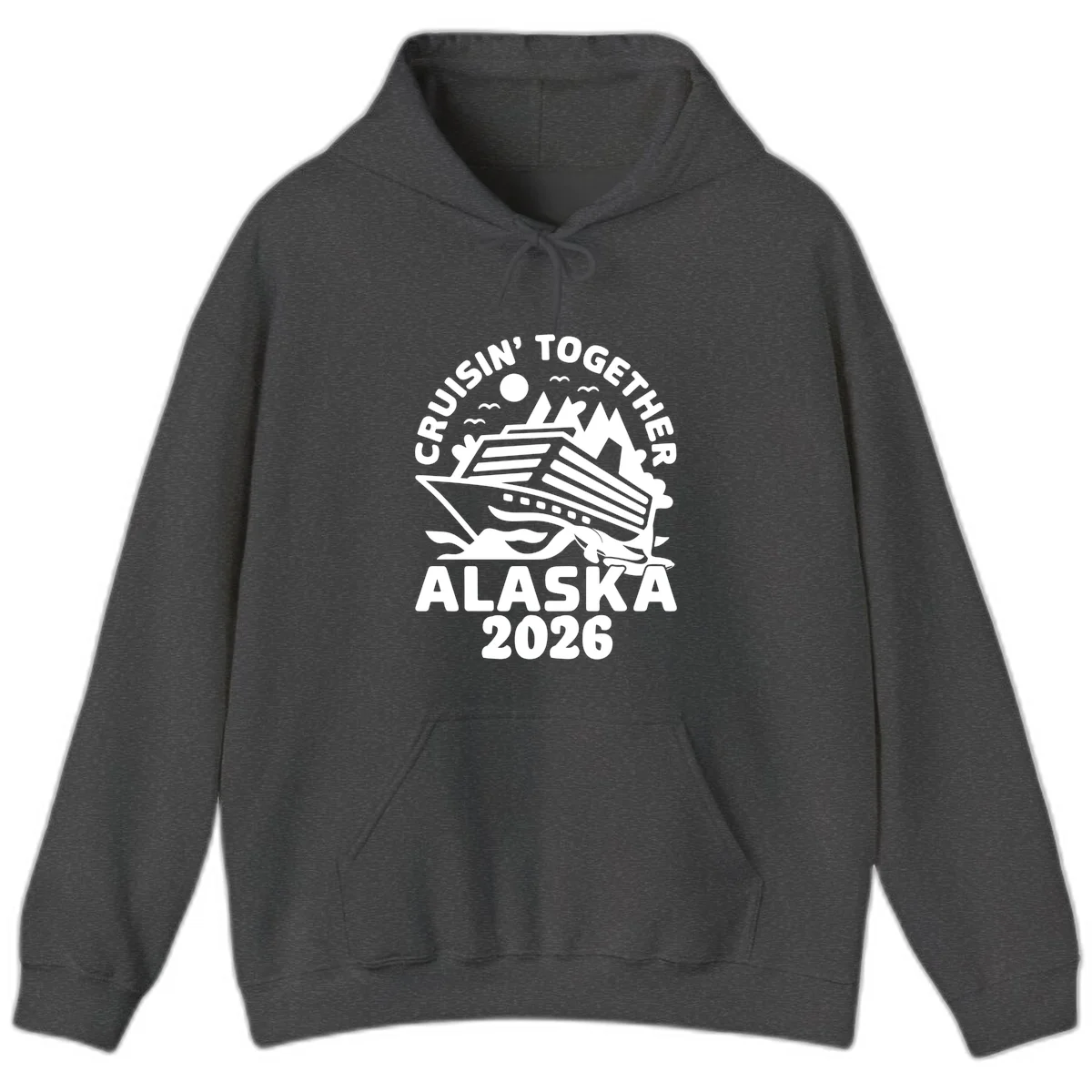 Cruisin' Together Alaska 2026 Scenic Hoodie in Dark Heather
