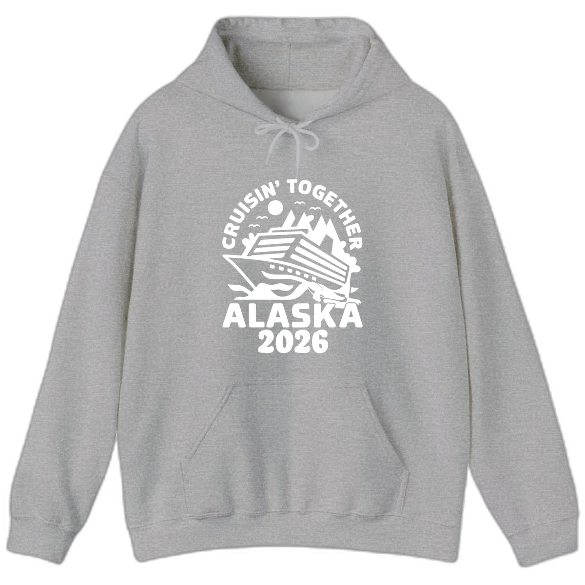 Cruisin' Together Alaska 2026 Scenic Hoodie in Sport Grey