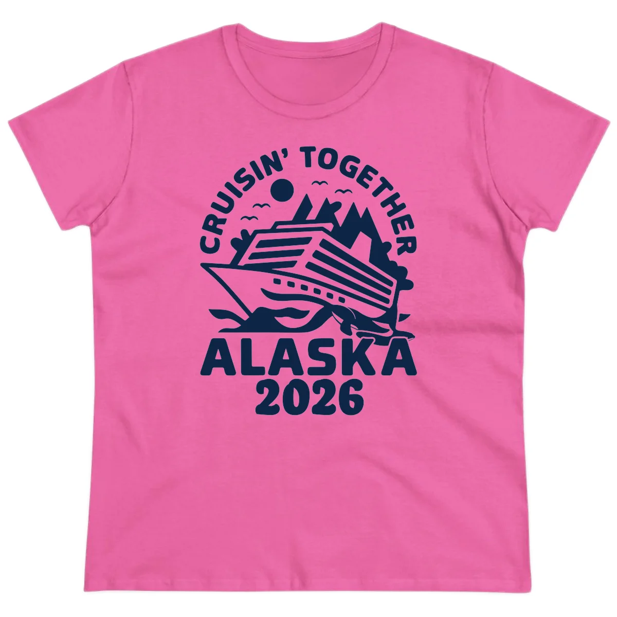 Cruisin' Together Alaska 2026 Scenic Ladies Tee in Azalea