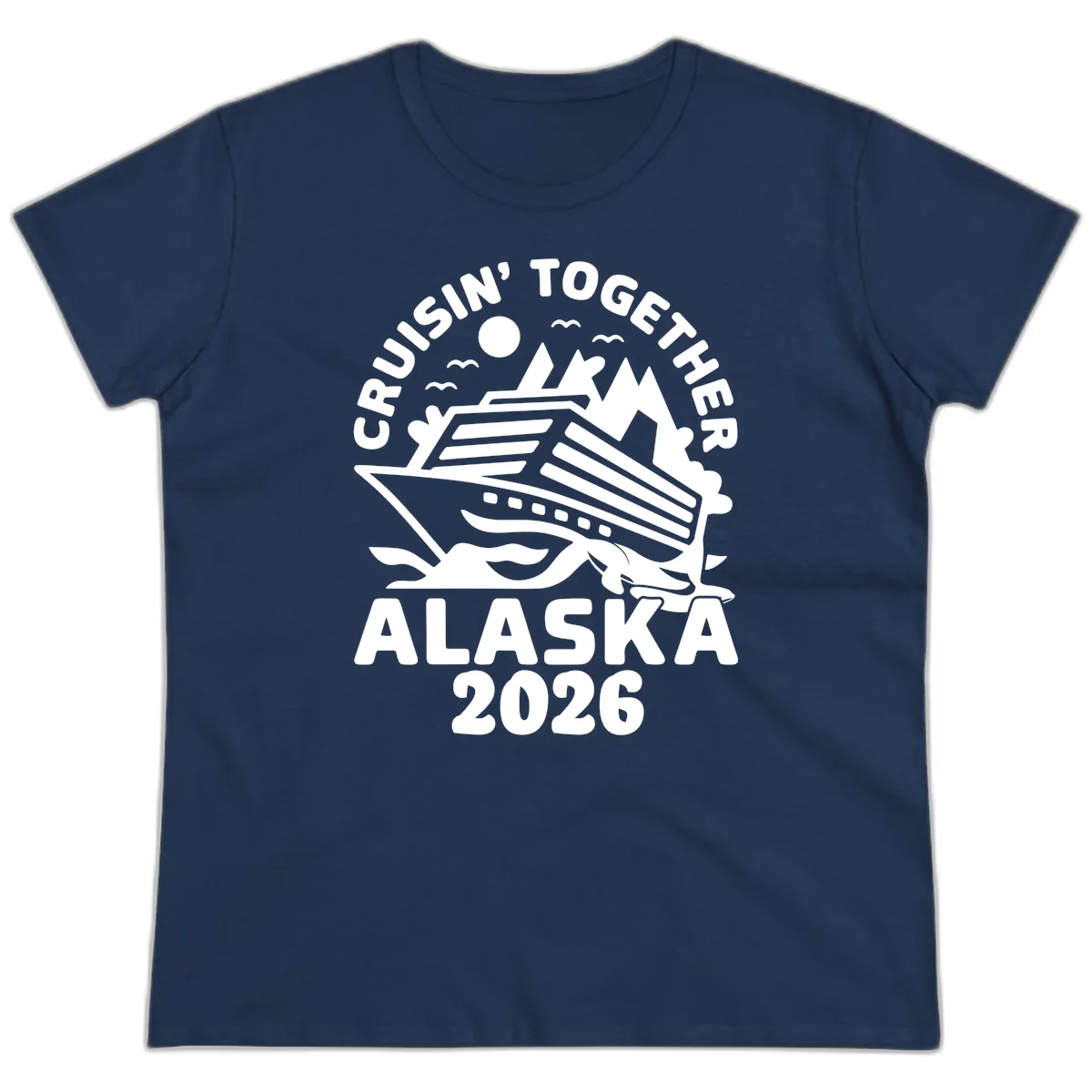 Cruisin' Together Alaska 2026 Scenic Ladies Tee in Navy