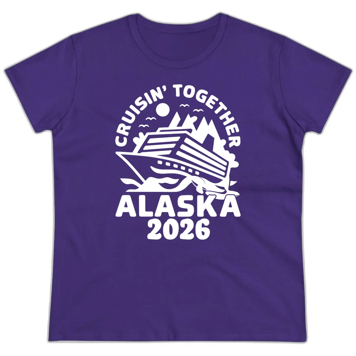Cruisin' Together Alaska 2026 Scenic Ladies Tee in Purple