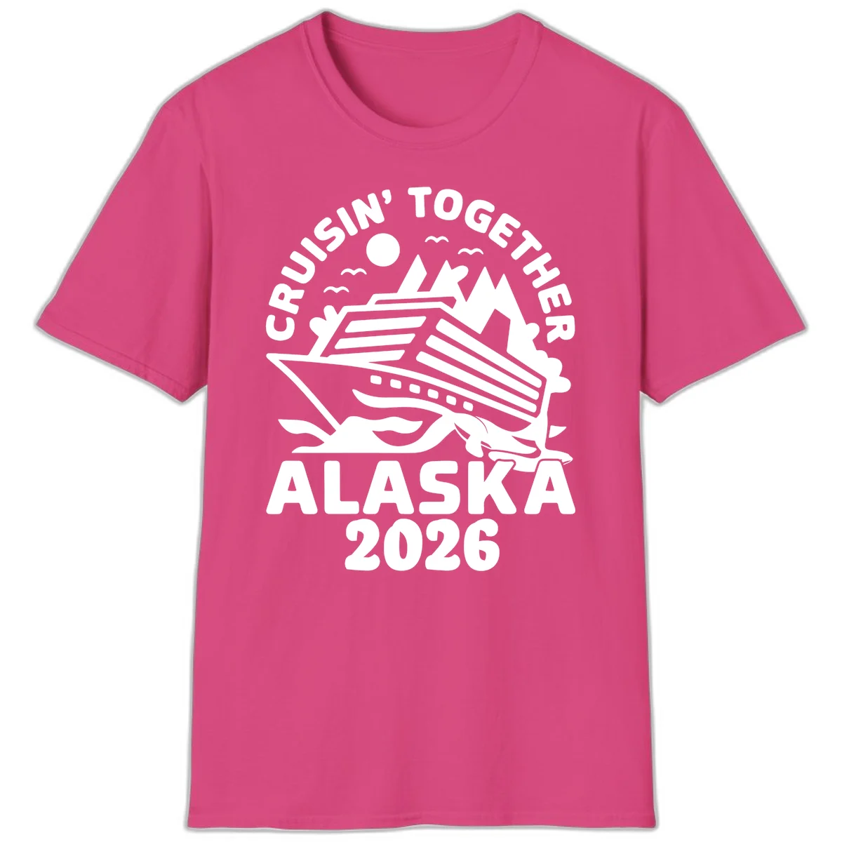 Cruisin' Together Alaska 2026 Scenic T-Shirt in Heliconia