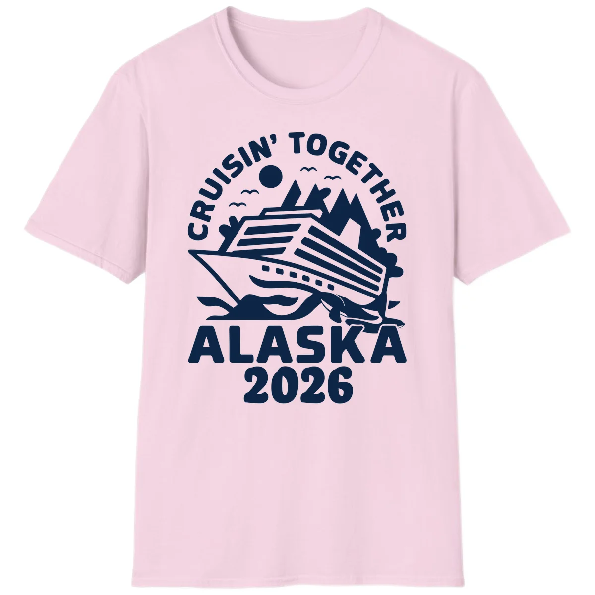 Cruisin' Together Alaska 2026 Scenic T-Shirt in Light Pink