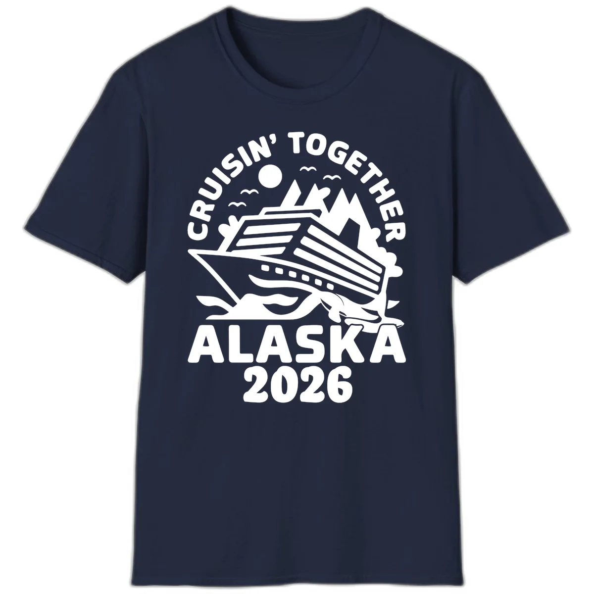 Cruisin' Together Alaska 2026 Scenic T-Shirt in Navy
