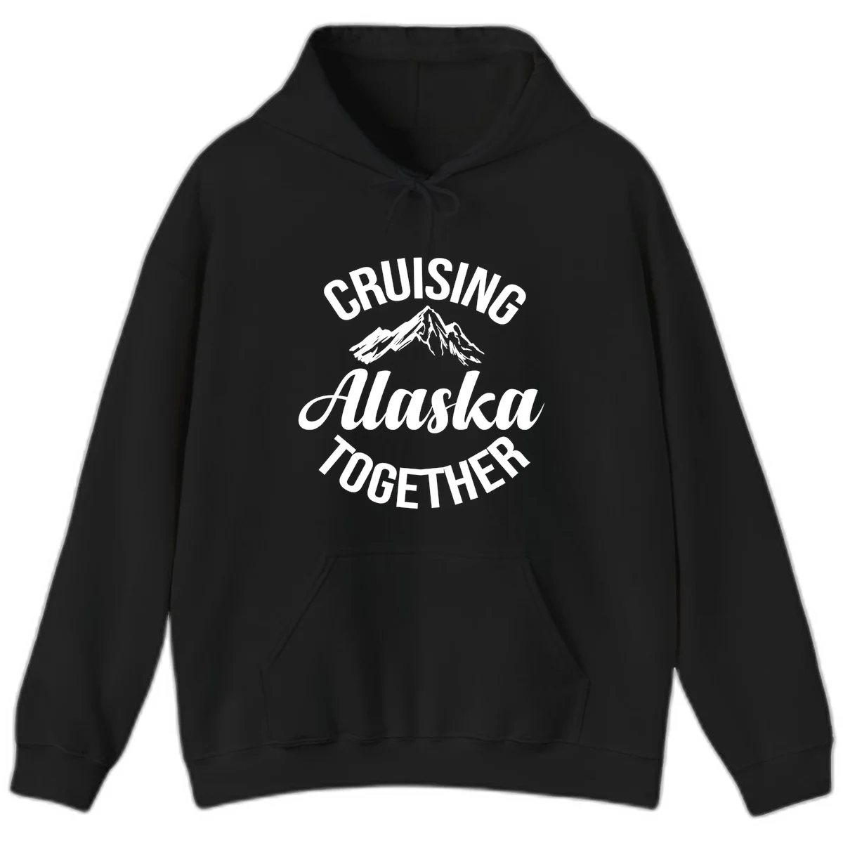 Cruising Alaska Together Mountain Hoodie in Black