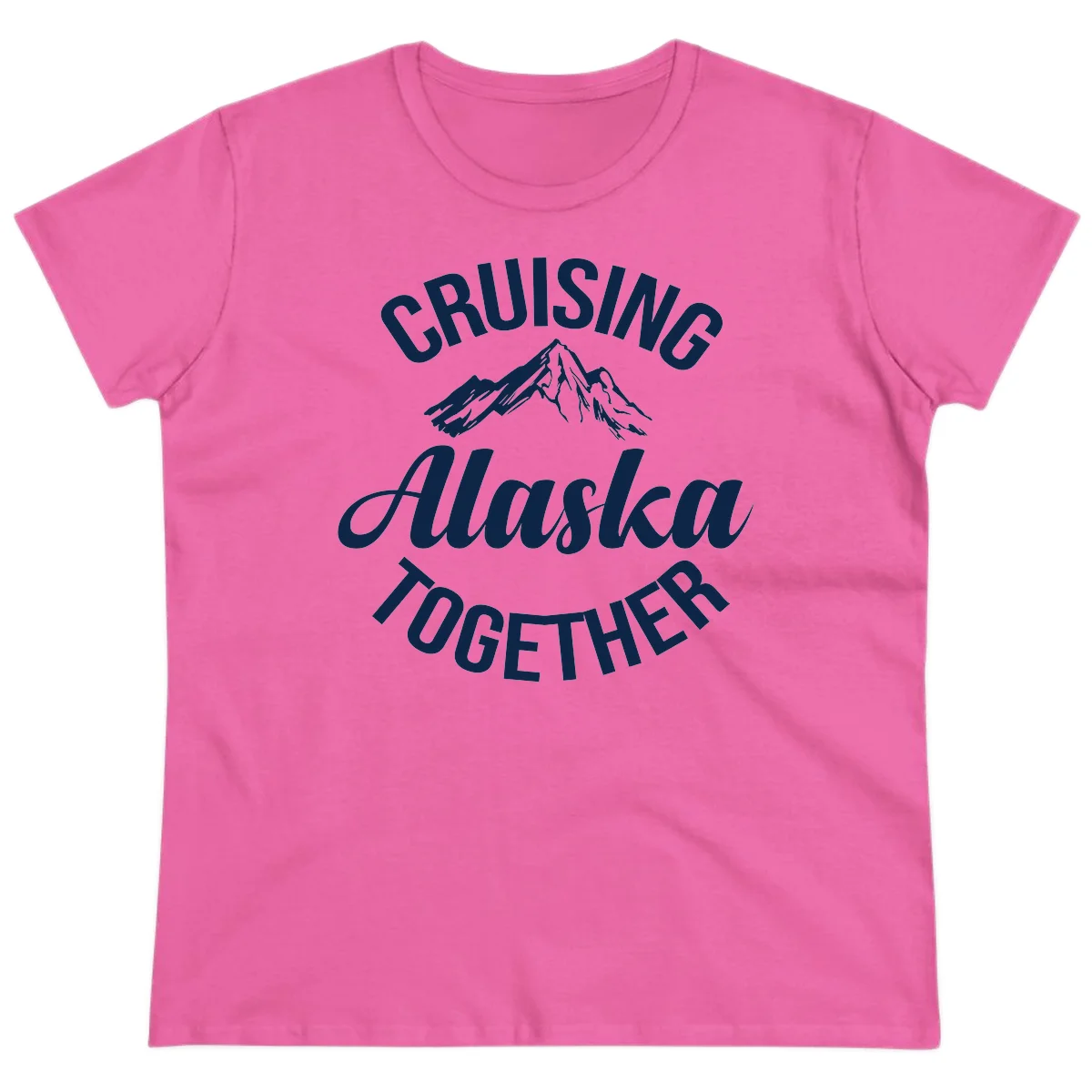 Cruising Alaska Together Mountain Ladies Tee in Azalea