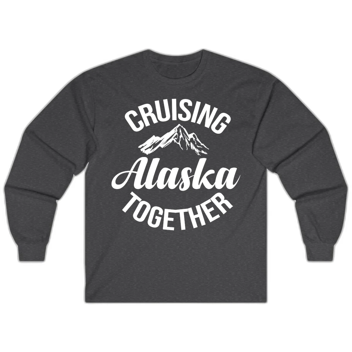 Cruising Alaska Together Mountain Long Sleeve in Dark Heather