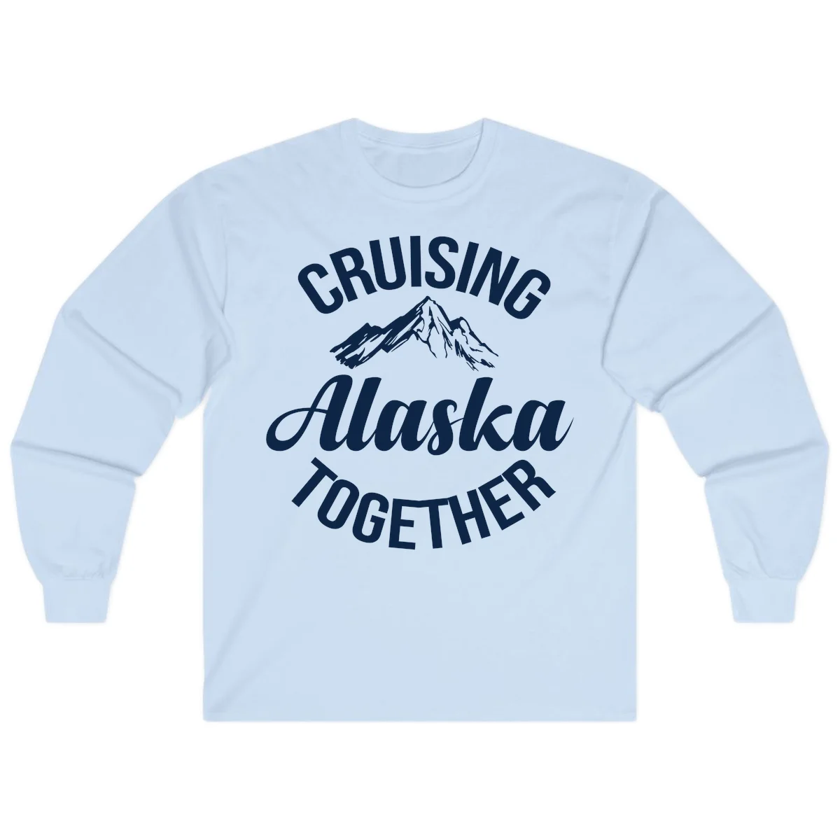 Cruising Alaska Together Mountain Long Sleeve in Light Blue