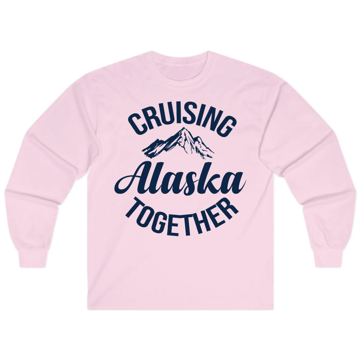 Cruising Alaska Together Mountain Long Sleeve in Light Pink
