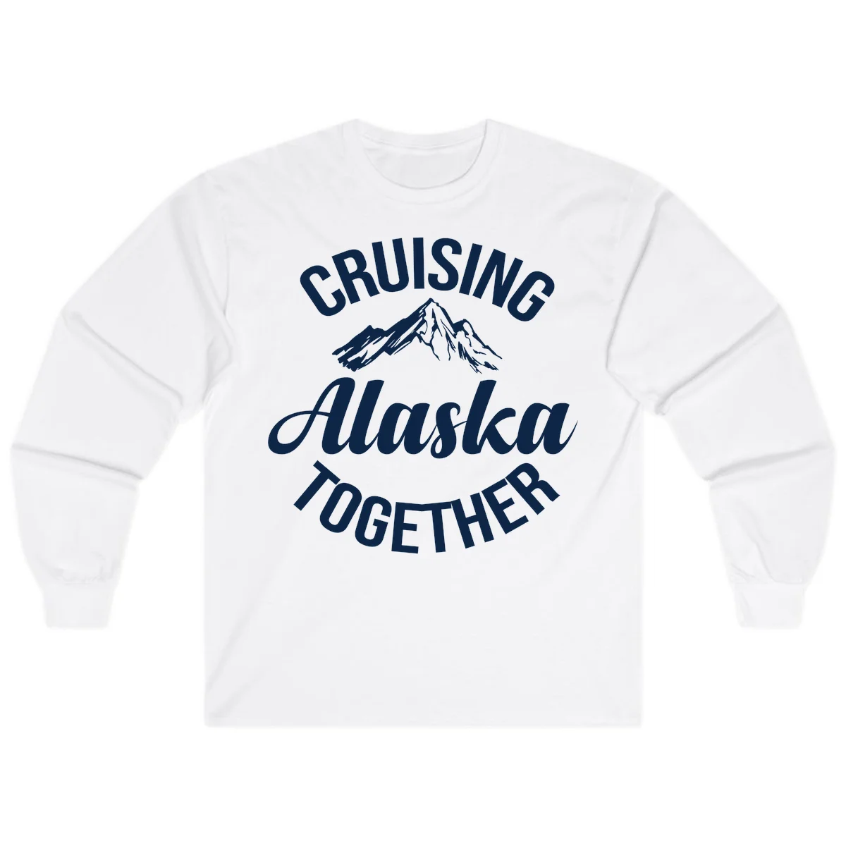 Cruising Alaska Together Mountain Long Sleeve in White