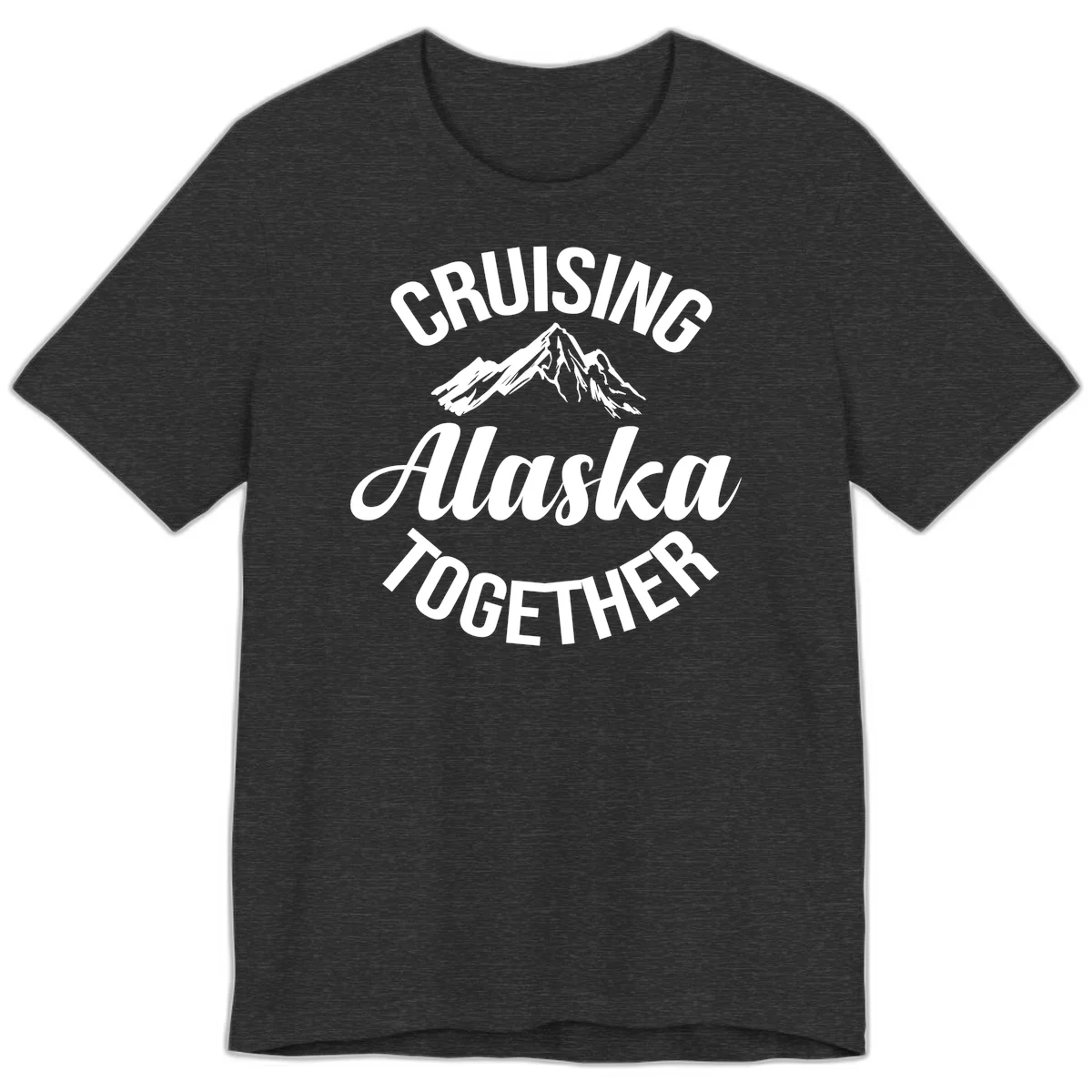Cruising Alaska Together Mountain Premium Tee in Dark Grey Heather