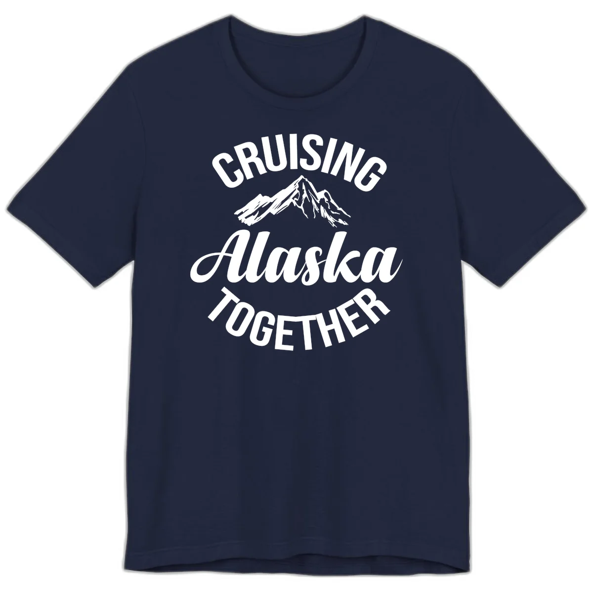 Cruising Alaska Together Mountain Premium Tee in Navy