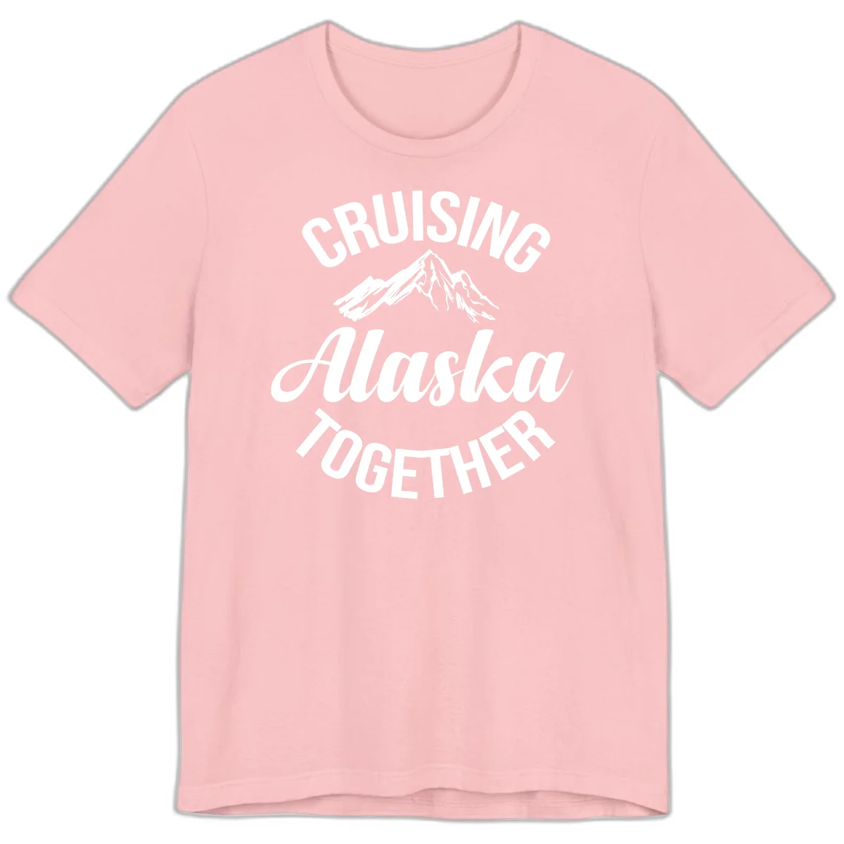 Cruising Alaska Together Mountain Premium Tee in Pink