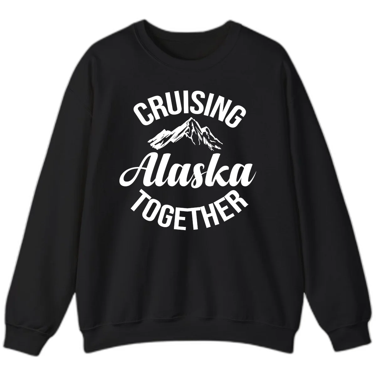 Cruising Alaska Together Mountain Sweatshirt in Black