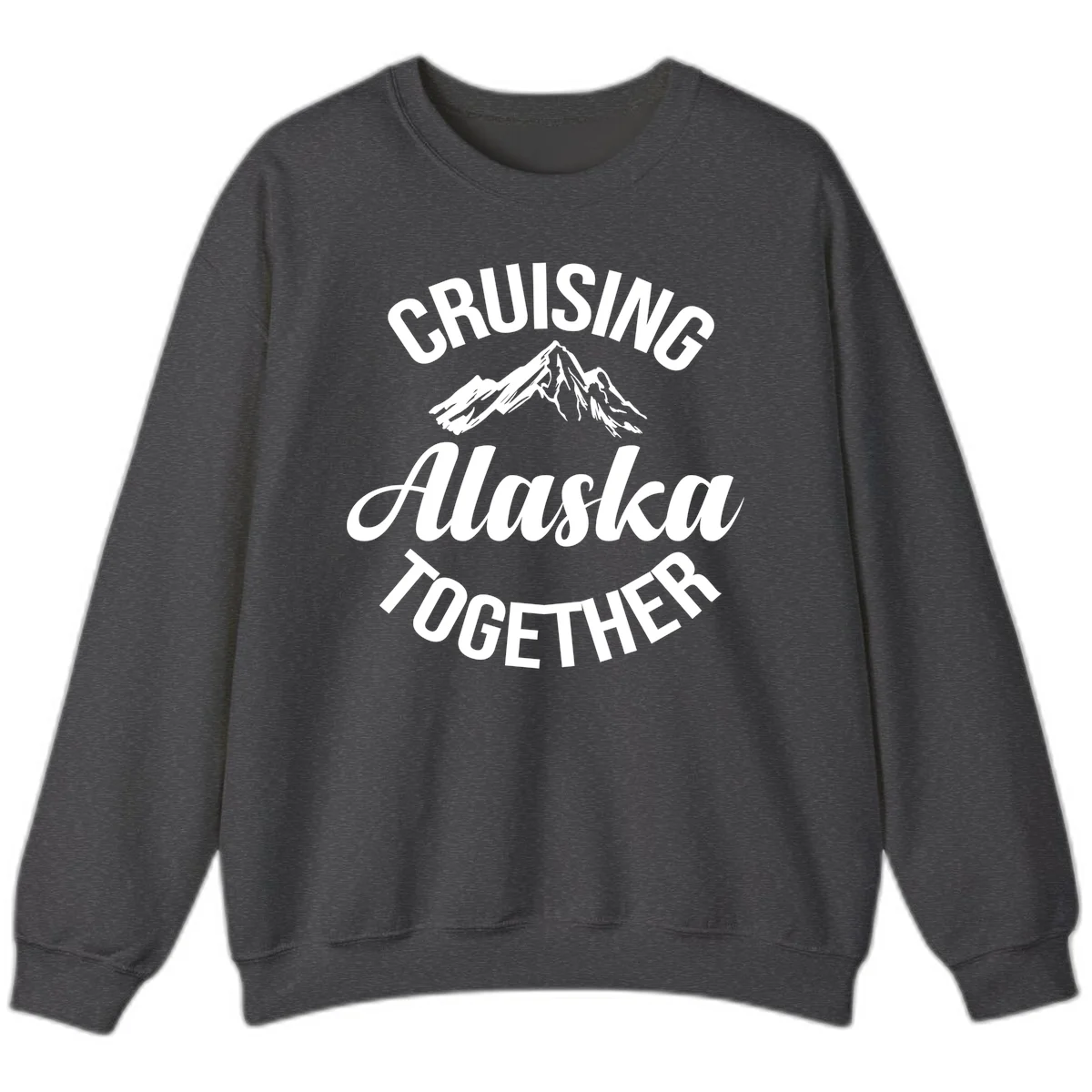 Cruising Alaska Together Mountain Sweatshirt in Dark Heather