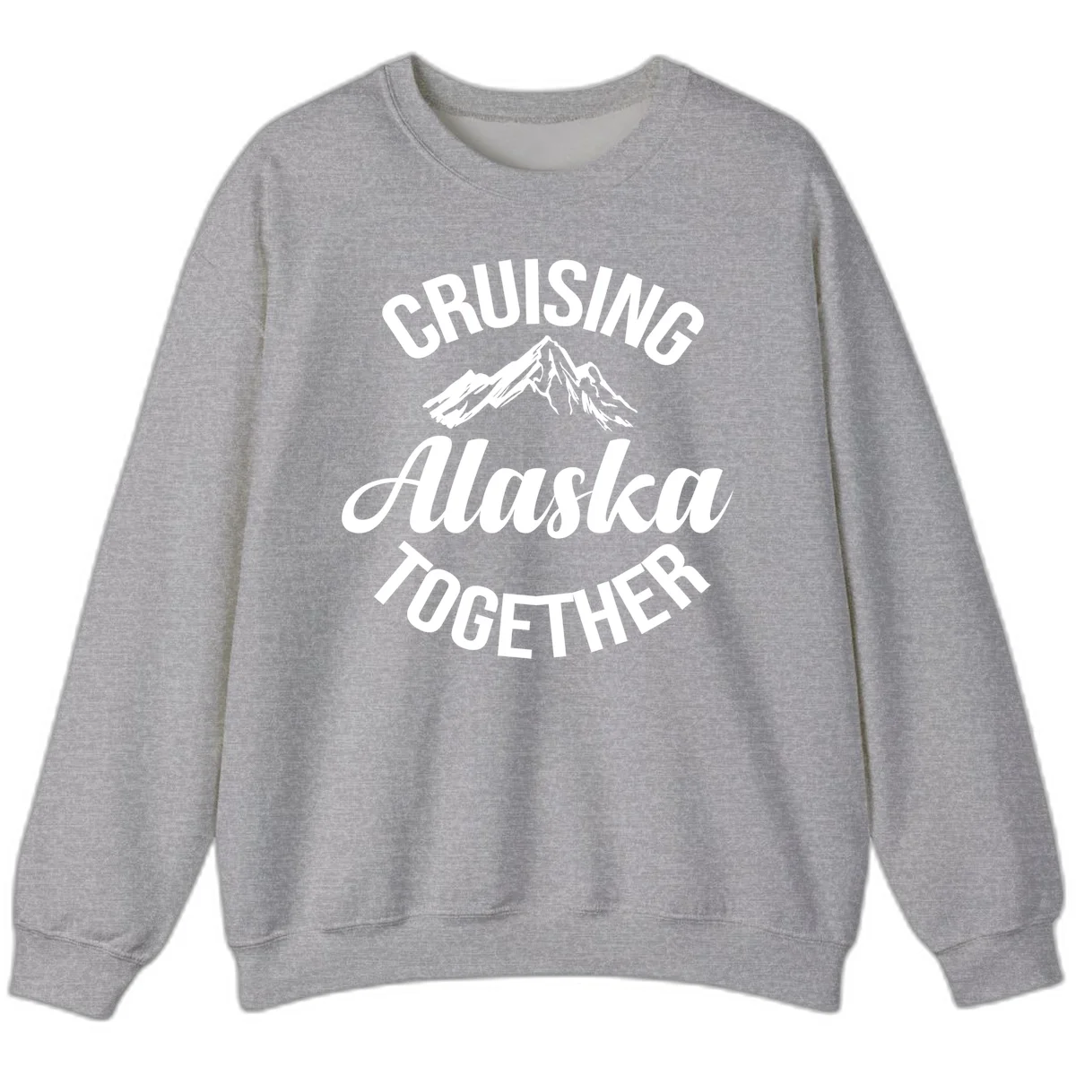 Cruising Alaska Together Mountain Sweatshirt in Sport Grey