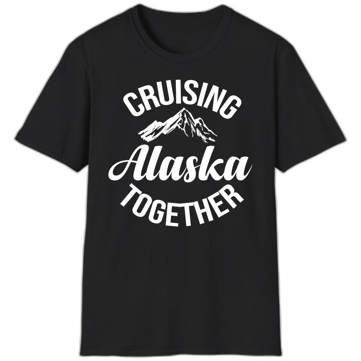 Cruising Alaska Together Mountain T-Shirt in Black