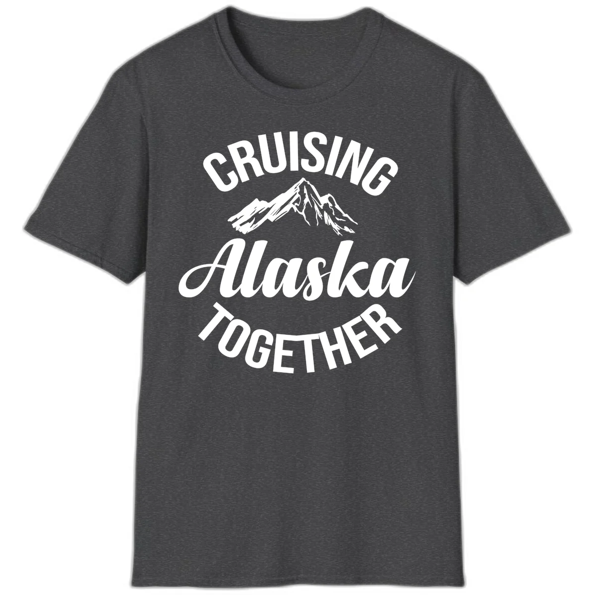 Cruising Alaska Together Mountain T-Shirt in Dark Heather
