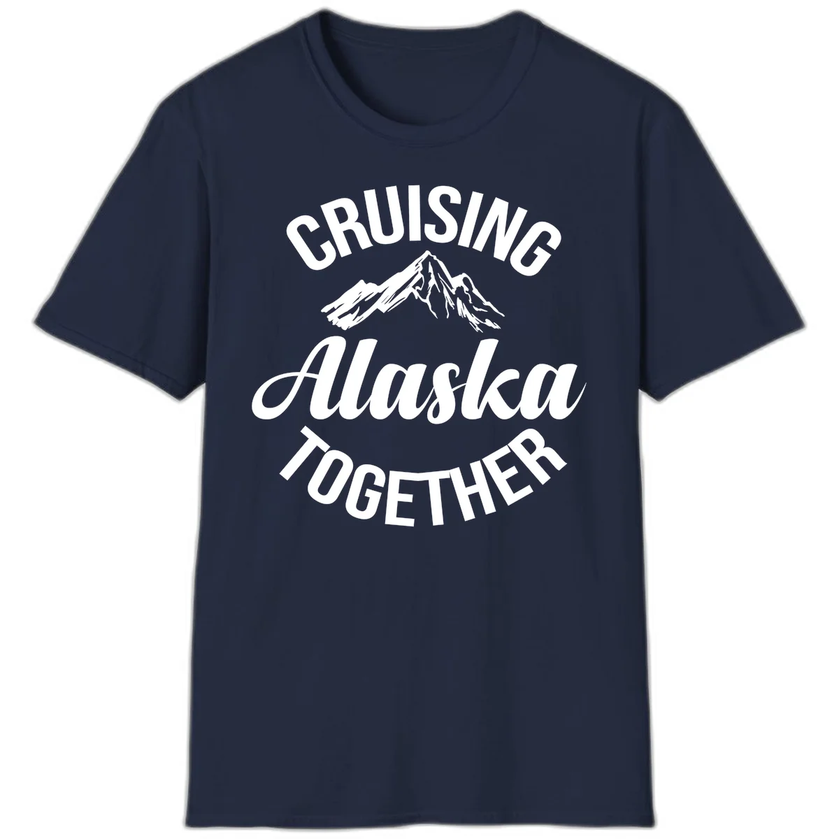 Cruising Alaska Together Mountain T-Shirt in Navy