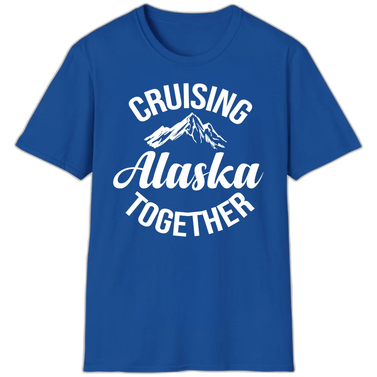 Cruising Alaska Together Mountain T-Shirt in Royal