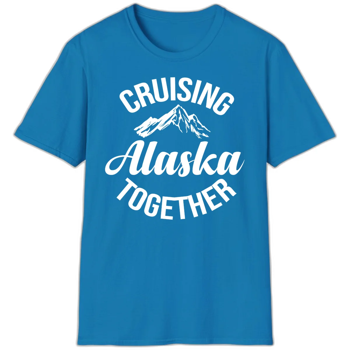 Cruising Alaska Together Mountain T-Shirt in Sapphire