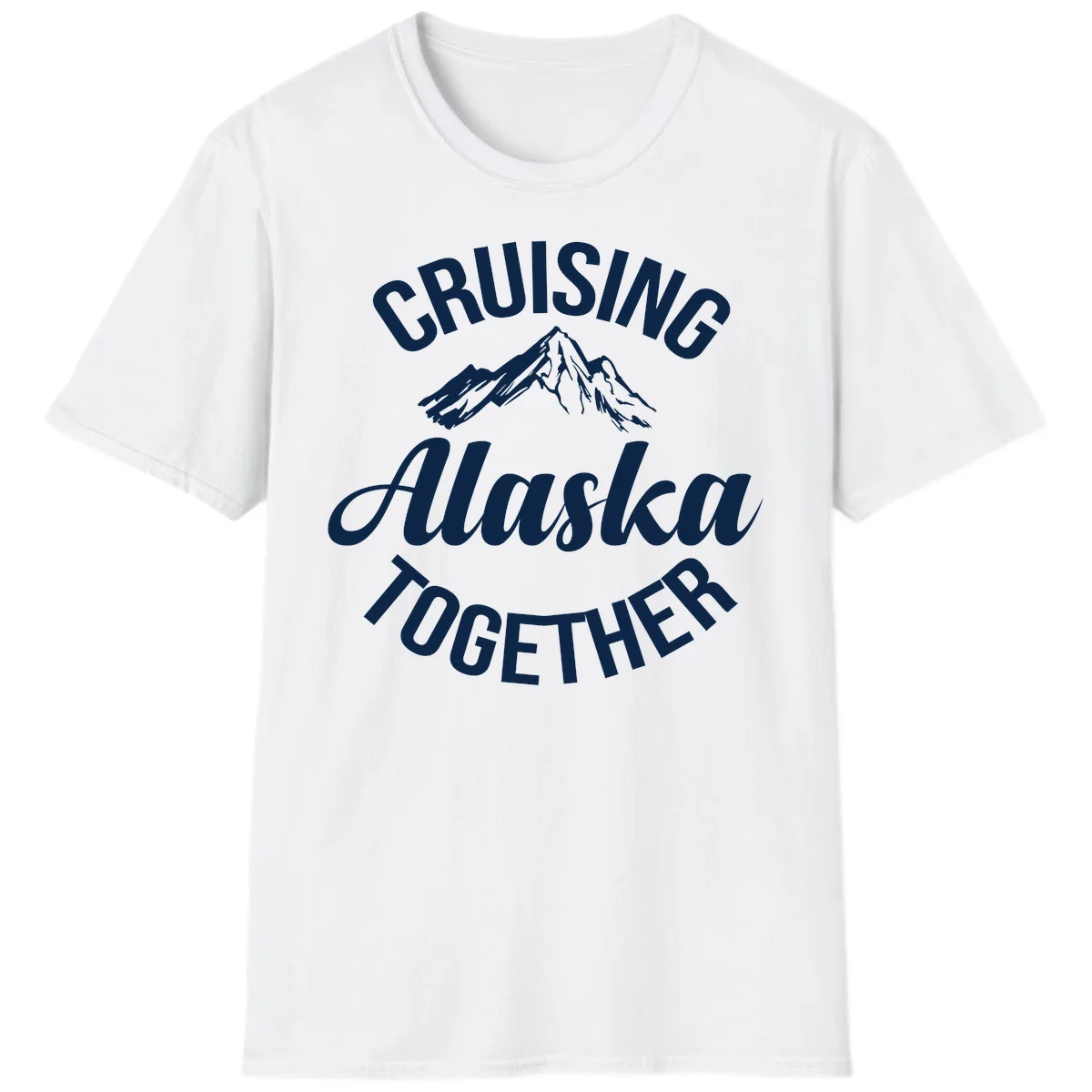 Cruising Alaska Together Mountain T-Shirt in White
