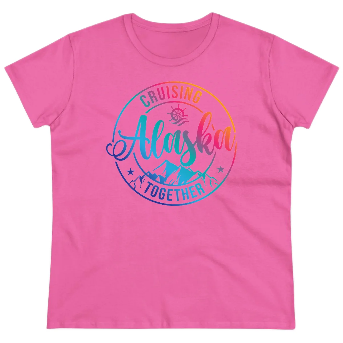 Cruising Always Together Alaska Ladies Tee in Azalea