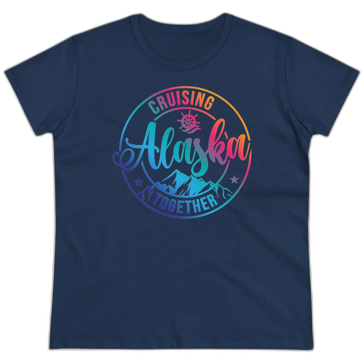 Cruising Always Together Alaska Ladies Tee in Navy