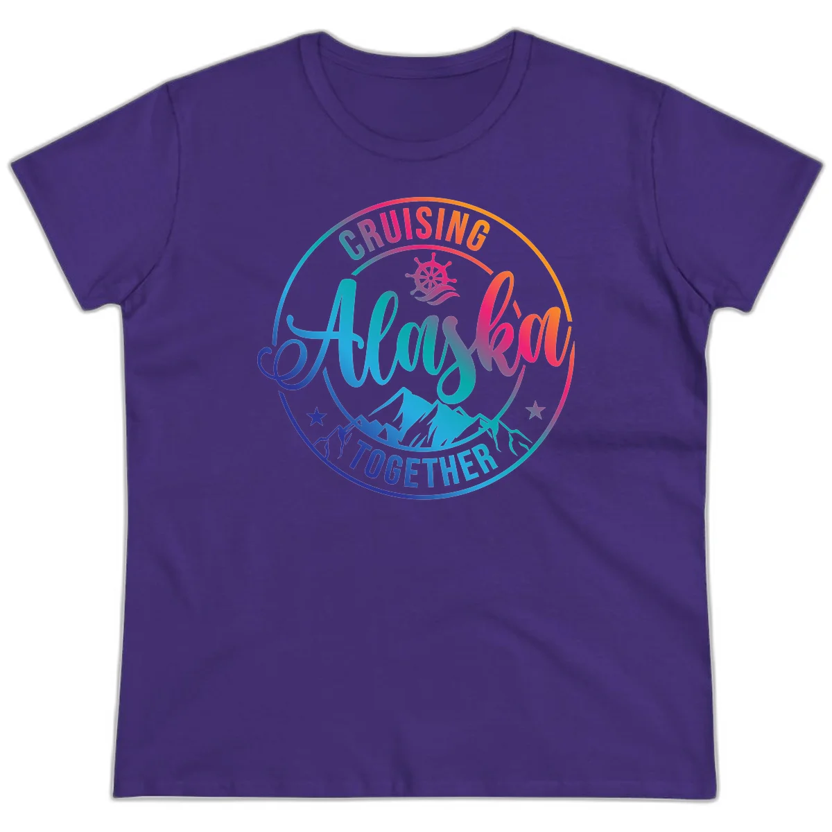 Cruising Always Together Alaska Ladies Tee in Purple