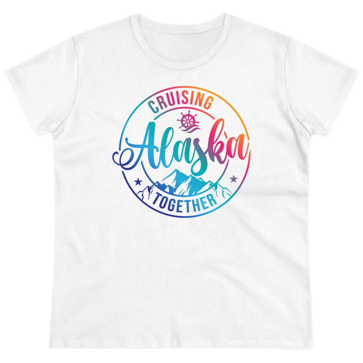 Cruising Always Together Alaska Ladies Tee in White